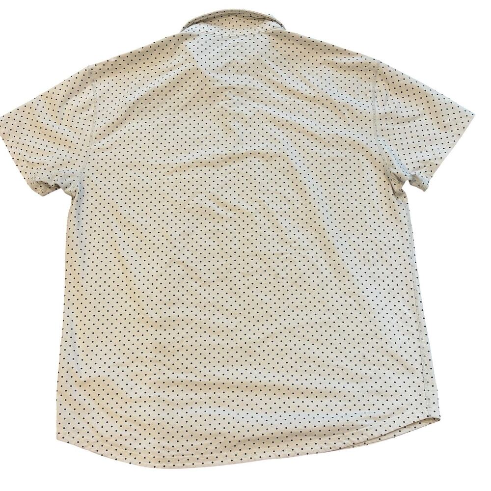 BYLT Drop Cut Lux Polo Men’s XXL Cream Navy Polka Dot Short Sleeve Cotton Blend - Picture 7 of 7